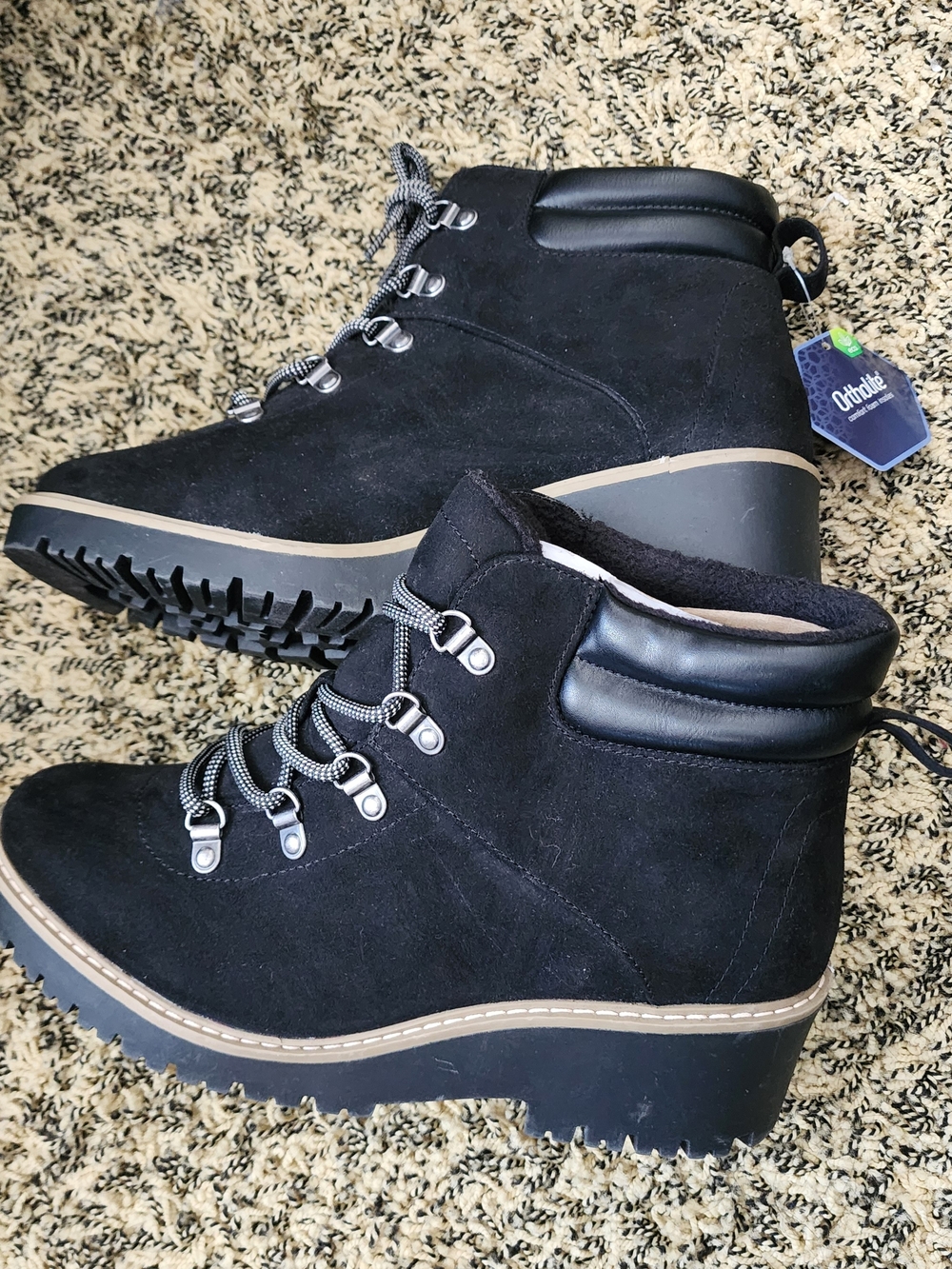 New Sonoma Oleen Style Women's Tie Black Boots, Size 10, Water Repellent